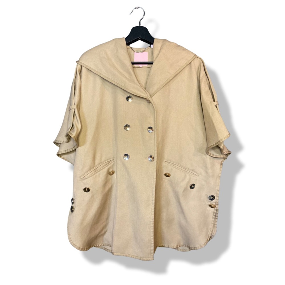 Ted Baker Gold Button Poncho Cape - Size M/L